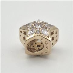 Pandora SHINE MET ALE Gold Plated Celestial Star Clear CZ Charm 768466C01